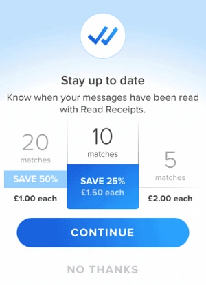 Buy 'Read Receipts' on Tinder
