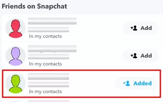 snapchat says in my contacts but not in my contacts